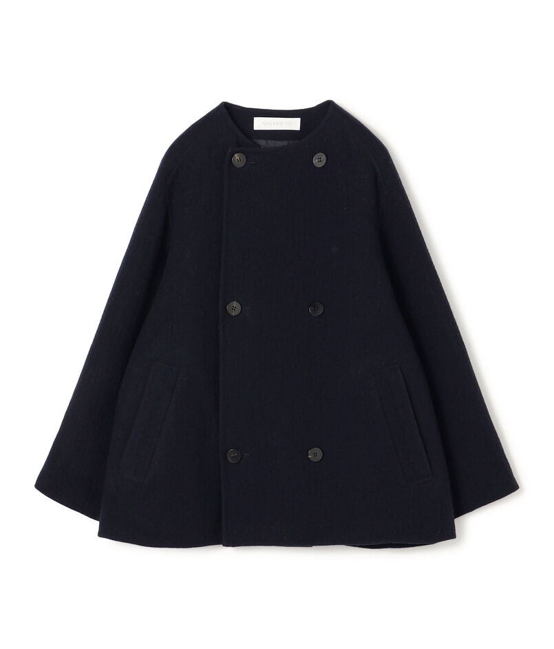 ランダムウール カラーレスショートトレンチコート