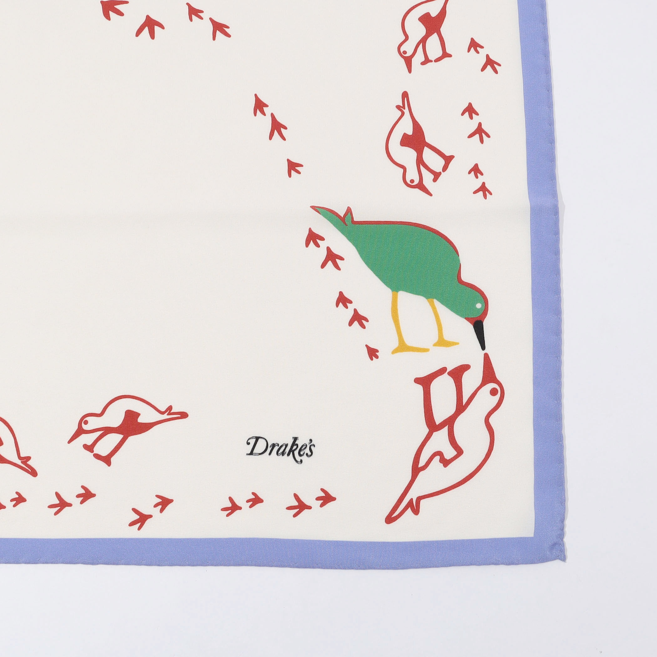 Drake's OYSTER CATCHER PRINT BANDANA シルクプリントスカーフ