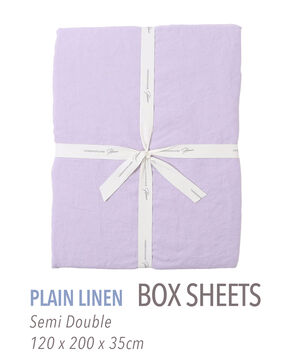 プレーンリネン ボックスシーツ（セミダブル）