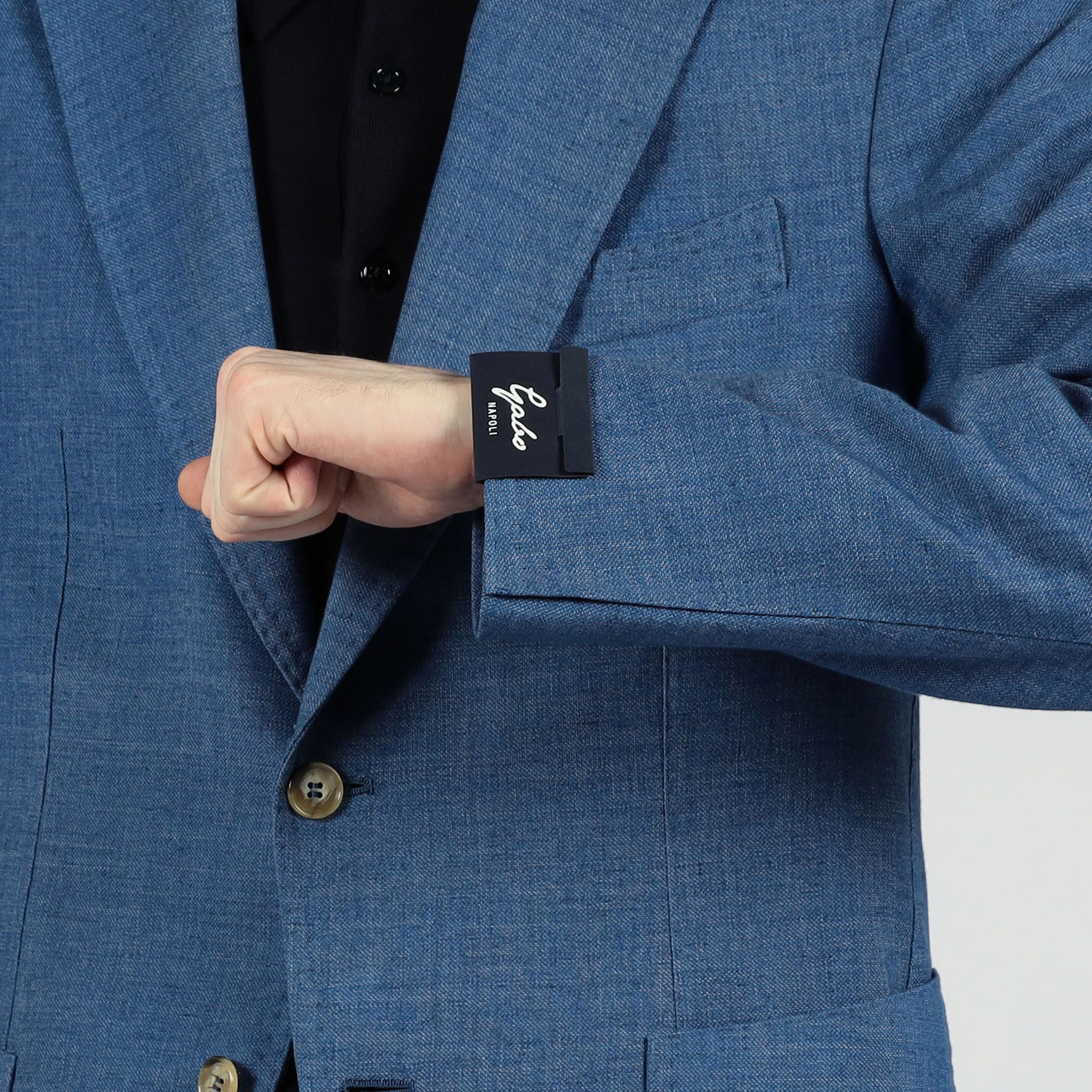 GABO コットンポリエステルリネン シングルブレステッド2Bジャケット