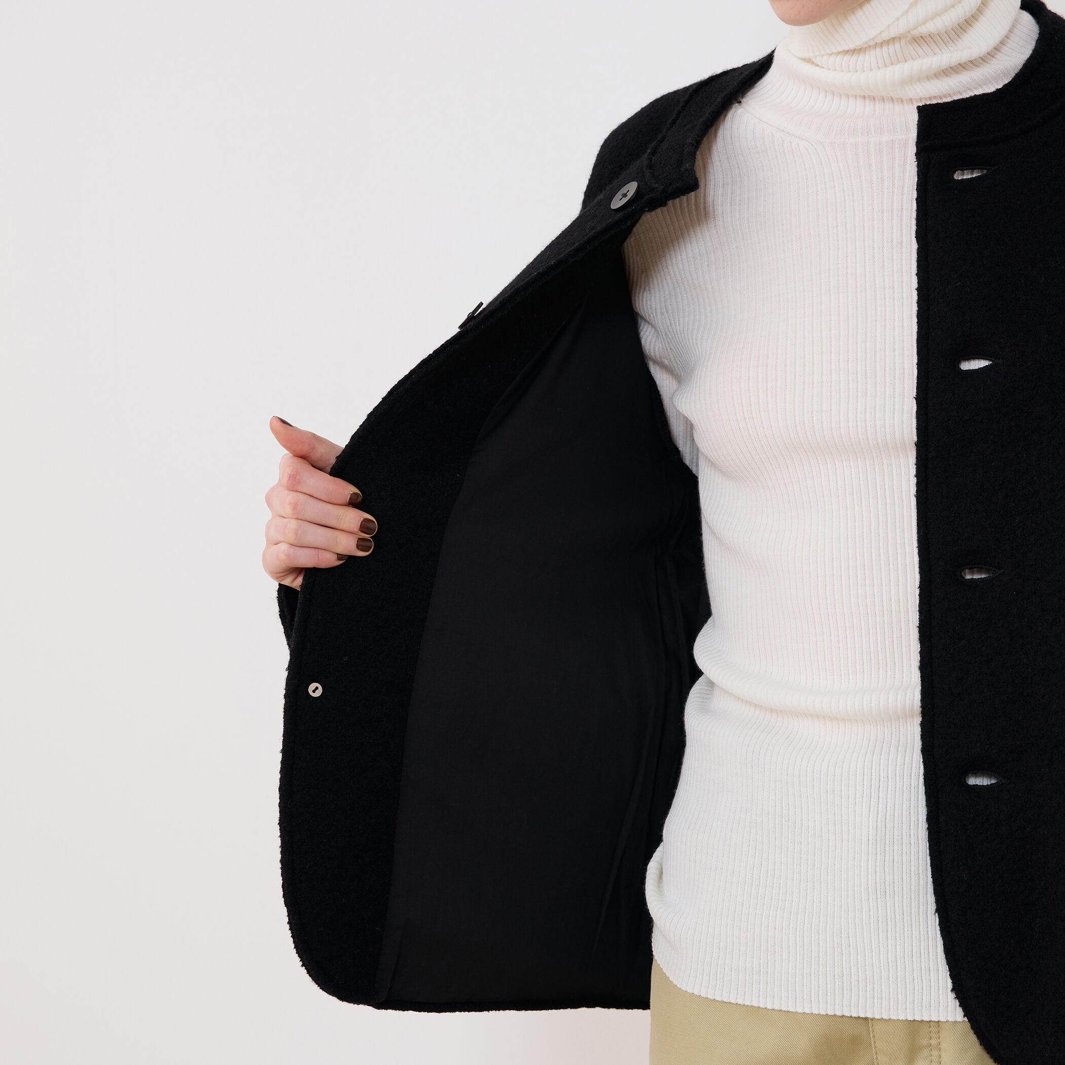 ボイルドウール ノーカラージャケット｜トゥモローランド 公式通販