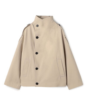 コットンウールギャバジン ハイネックショートコート