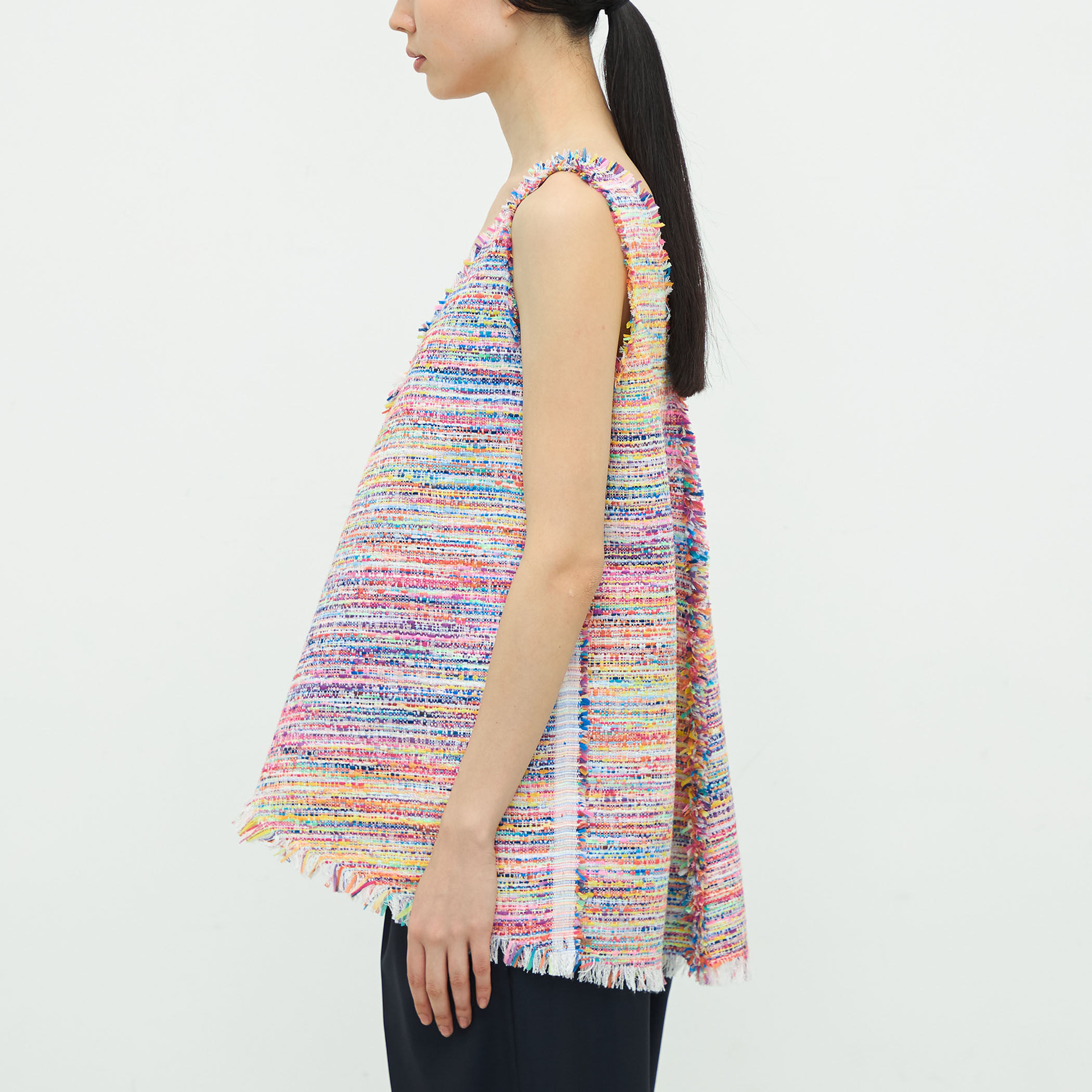 TOMORROWLAND .B リネンシルクツイード キャップスリーブトップ リネンシルクツイード キャップスリーブトップ | TOMORROWLAND .B