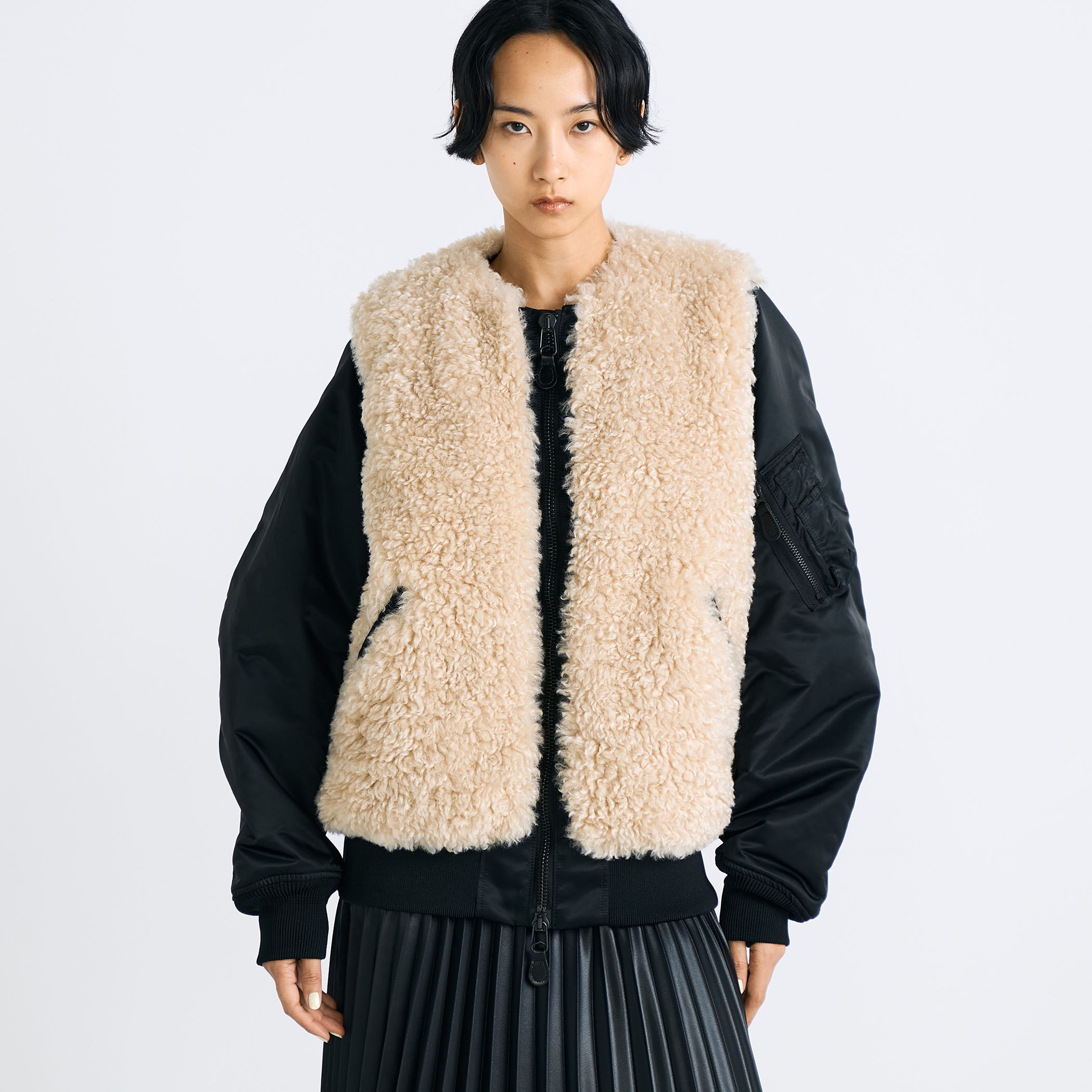 別注】HYKE FAUX SHEARLING TYPE MA-1JACKET｜トゥモローランド 公式通販