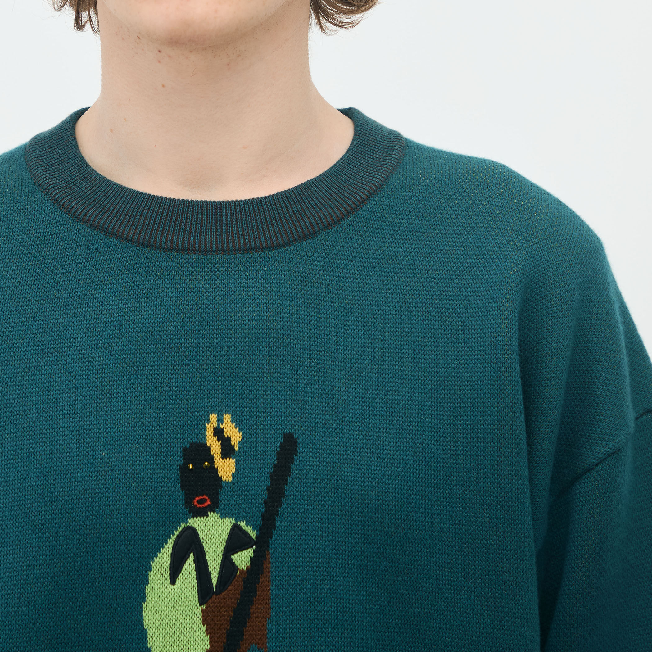 CABaN コットンカシミヤジャカード JAZZ WOODBASE クルーネックプル