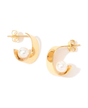 【別注】januka ハーフフープ パールピアス