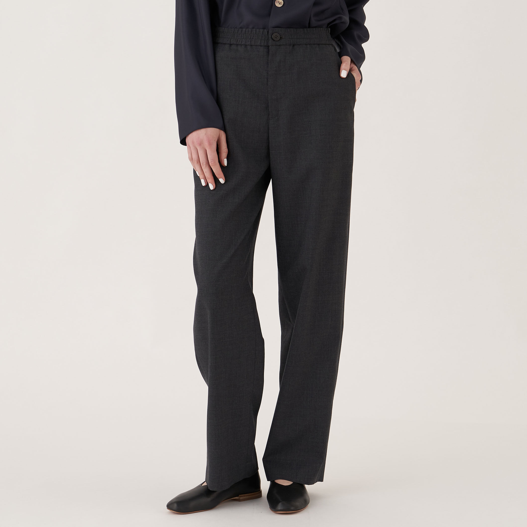 極美品■エディ期■SAINT LAURENT【48】ウール スラックス グレー ウォッシャブル】清潔パンツ スラックス 春夏 ワンタック グレー