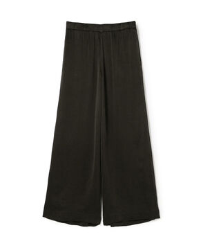 サテンドローストリングワイドレッグパンツ WSWC1117