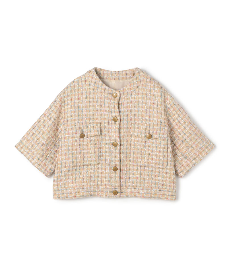 ベージュファンシー ハーフスリーブジャケット