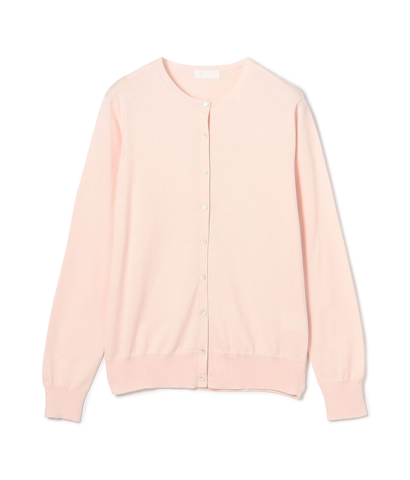 ハイゲージコットン クルーネックカーディガン