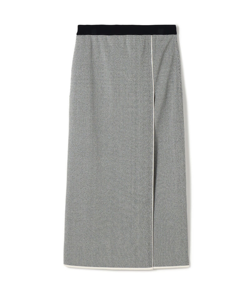 ストレッチダブルジャカード パイピングニットスカート