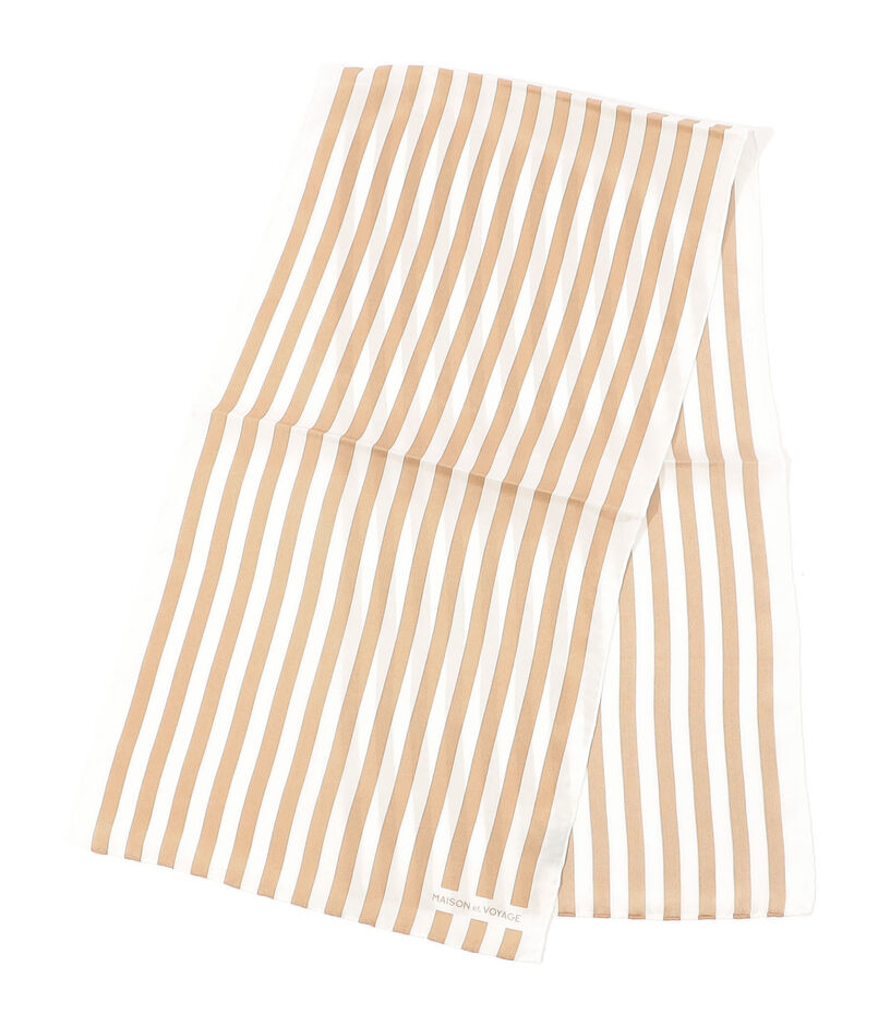 MAISON et VOYAGE 羽二重シルク ストライプ スカーフ