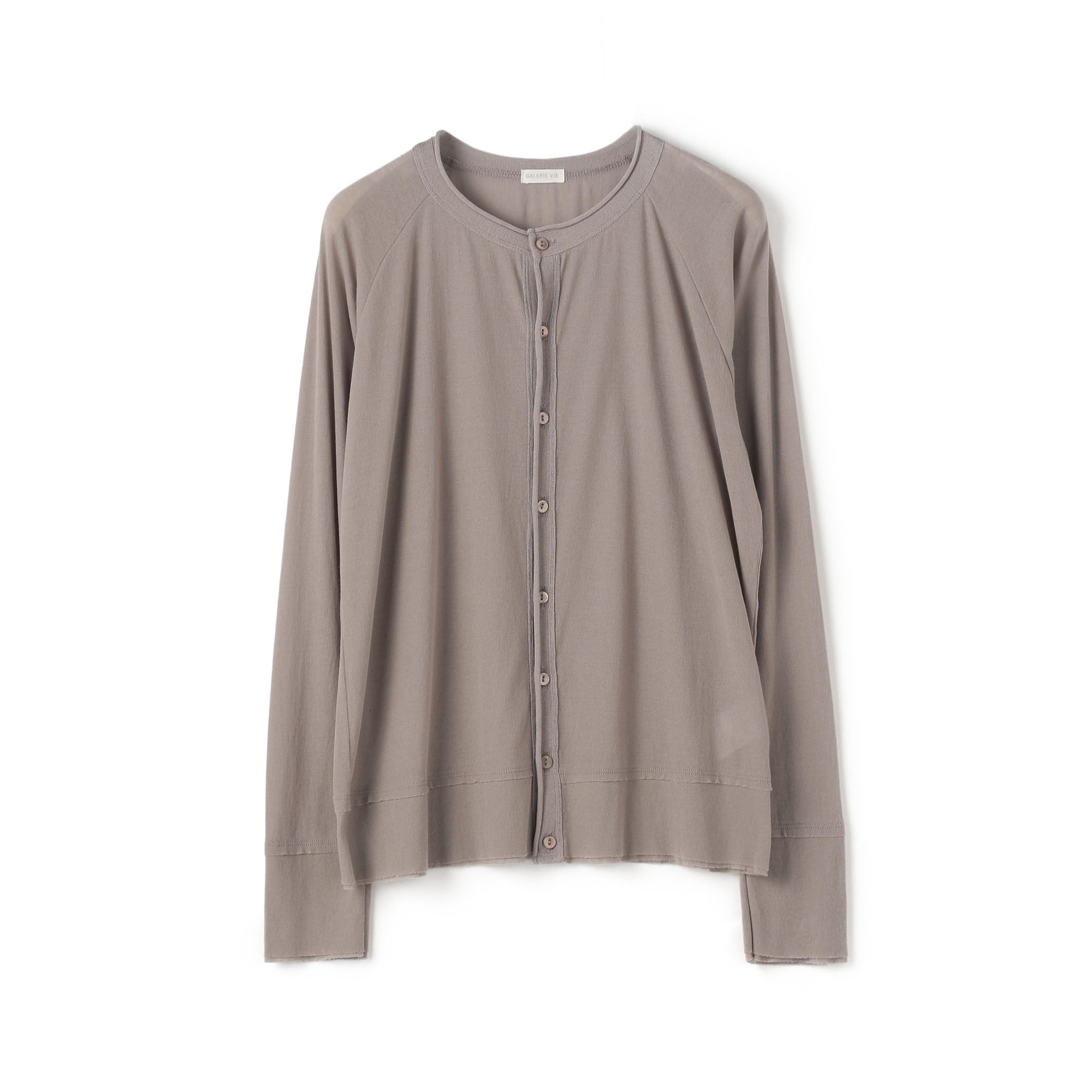 ガーゼフライスジャージー クルーネックカーディガン