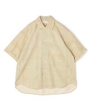 JAN MACHENHAUER Fred Shirt コットン ブロックプリント ストライプシャツ