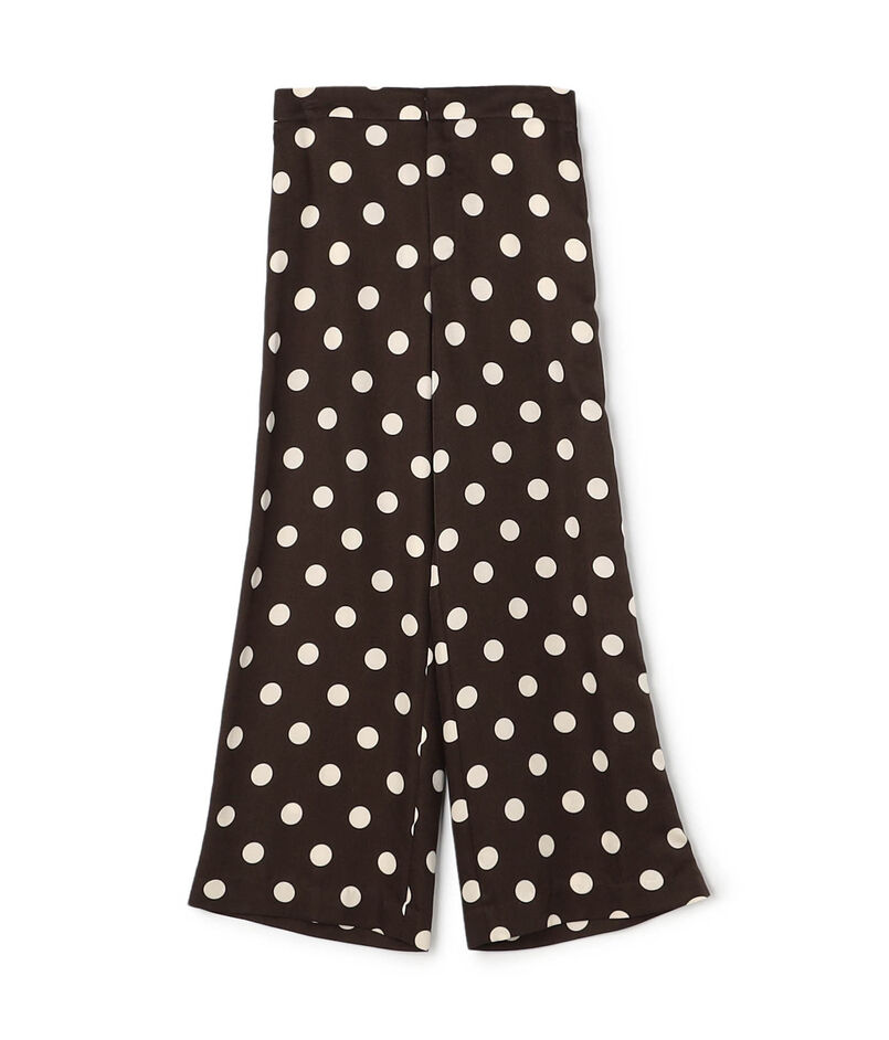 キュプラシルクドットプリント ストレートパンツ