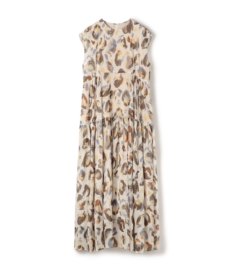 ■ドロップシェルプリント ティアードワンピース