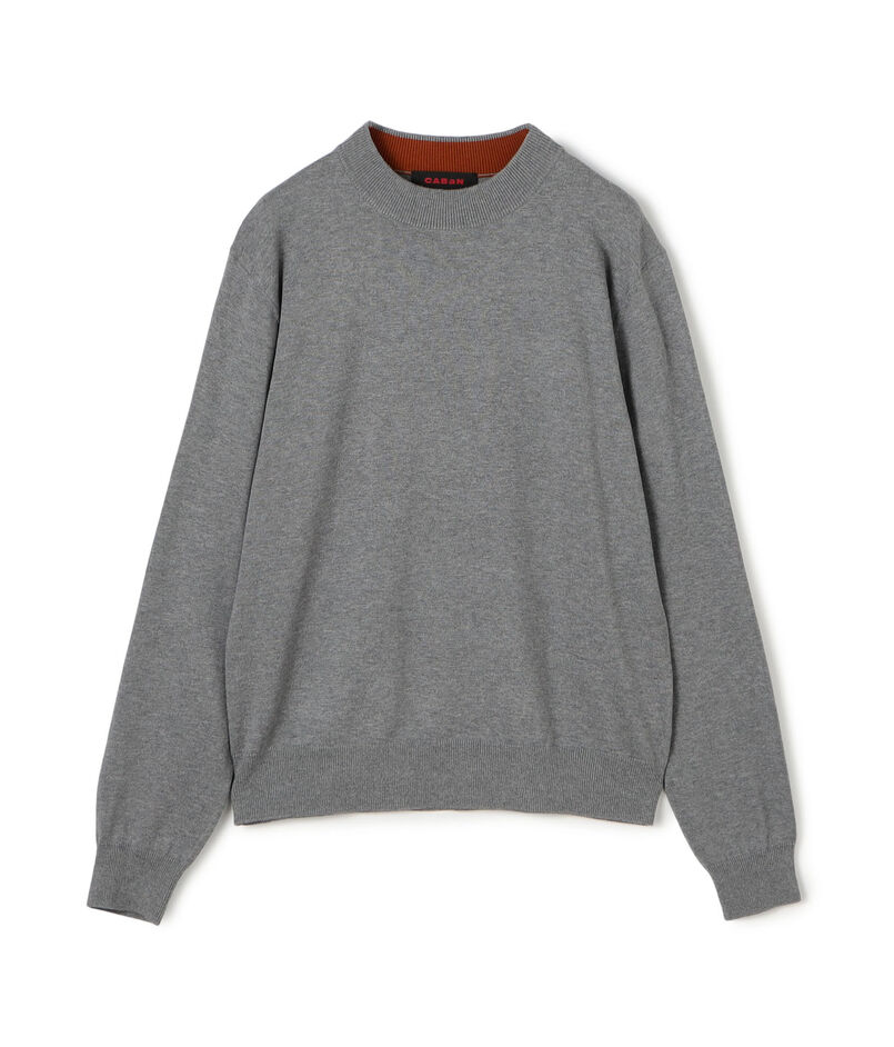 コットンカシミヤ プレーンモックネックプルオーバー