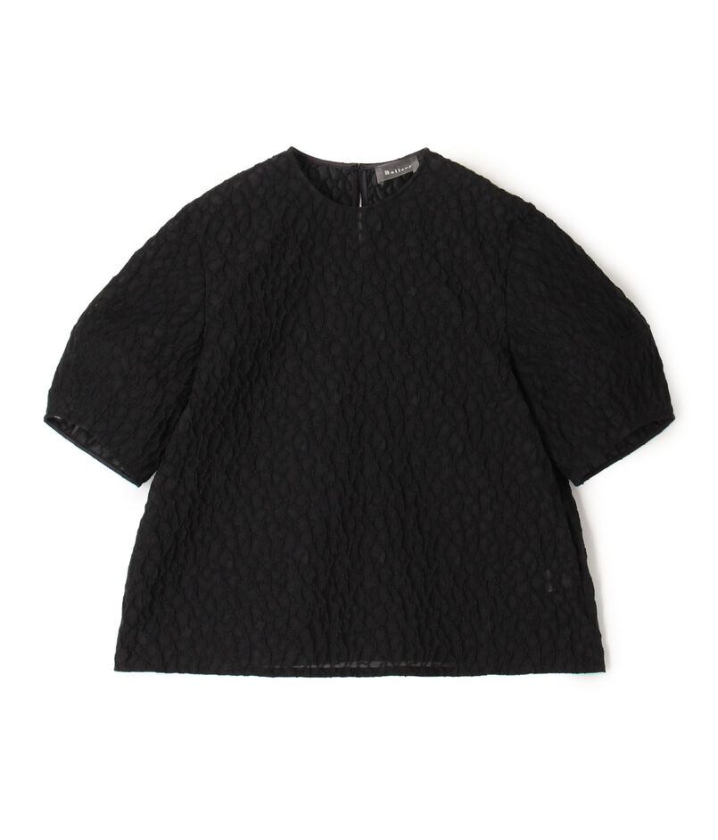 バブルジャカード ランタンスリーブブラウス