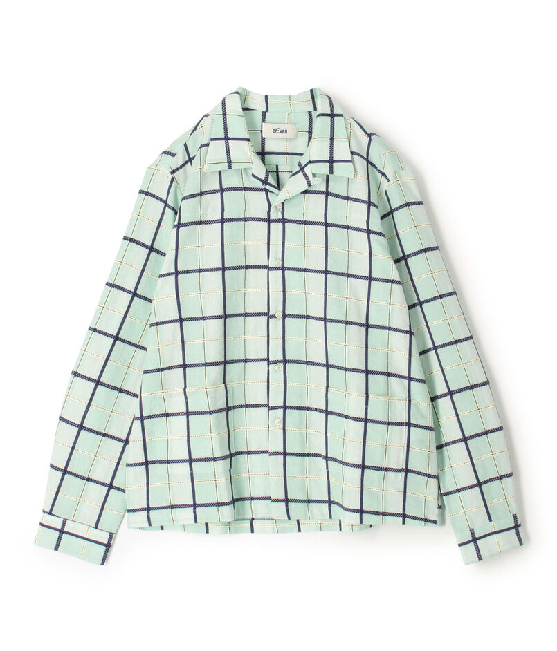 erEvan CAPON SHIRT コットン オープンカラーシャツ