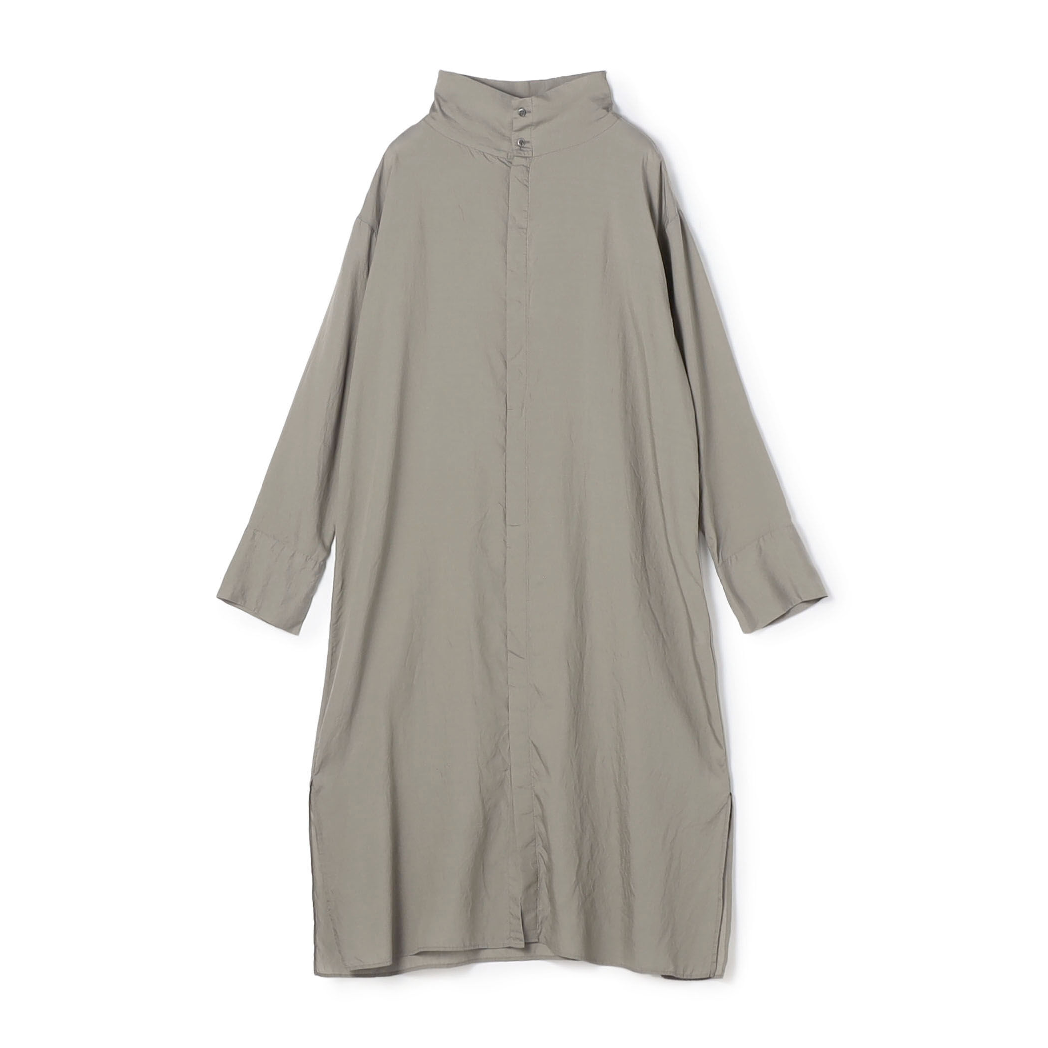 □セルロースシルクブロード ハイネックロングシャツ