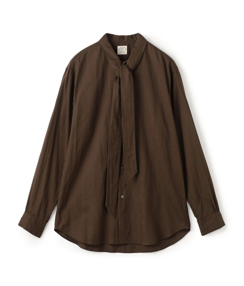 コットンカシミヤフランネル リボンシャツ