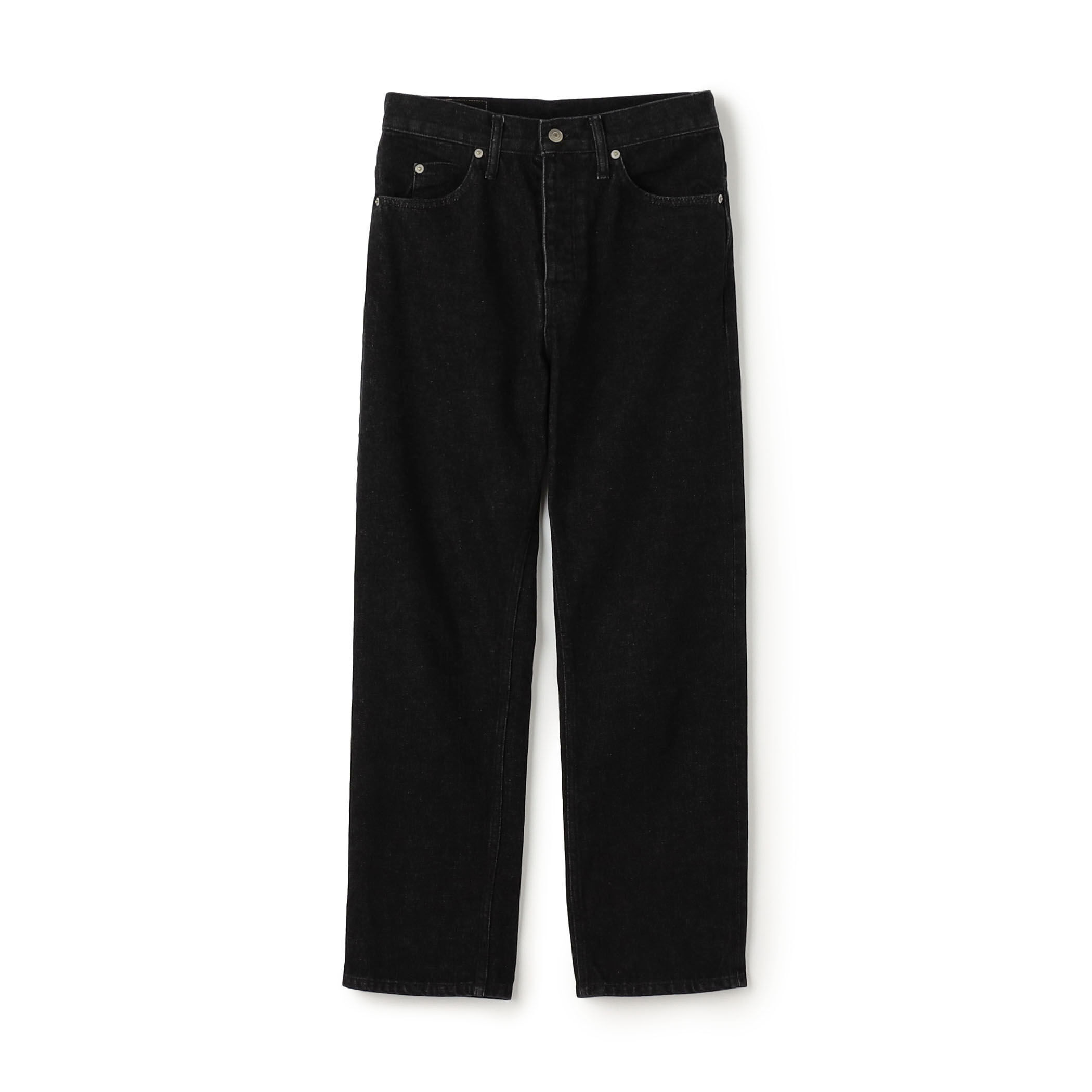 ブラック ストレートデニム パンツ デニムパンツ レディース ストレッチ ストレートデニム デニム