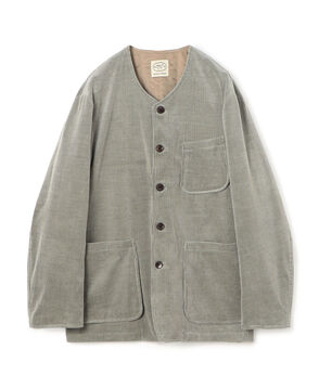 コットンウールコーデュロイ カラーレスジャケット SKY FALL