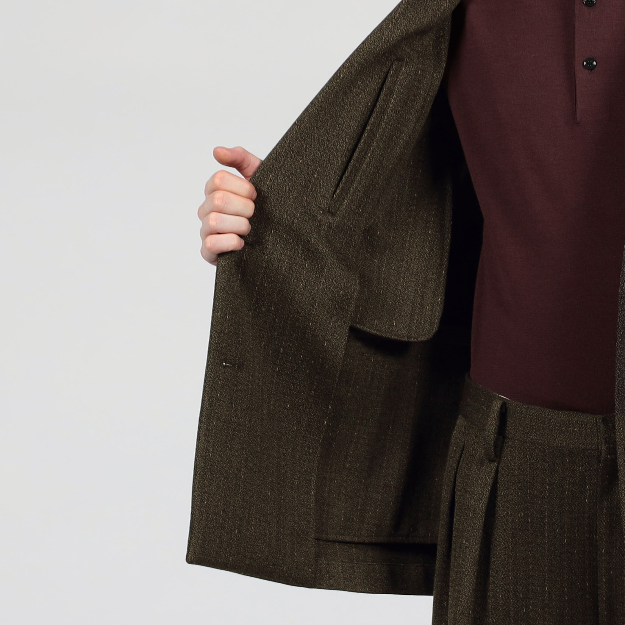 ウールアクリルナイロンストライプ ダブルブレステッド6Bジャケット