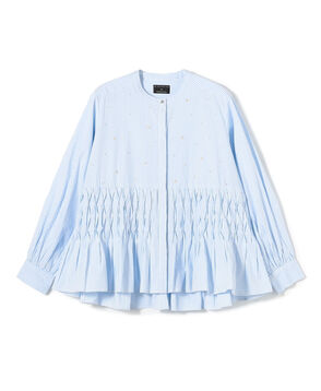 【別注】ne Quittez pas BLACK Tuck ストライプ ブラウス