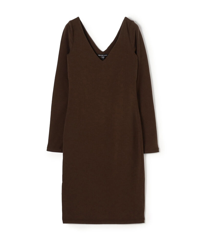 コットンストレッチ ディープVネックワンピース WLSR6823