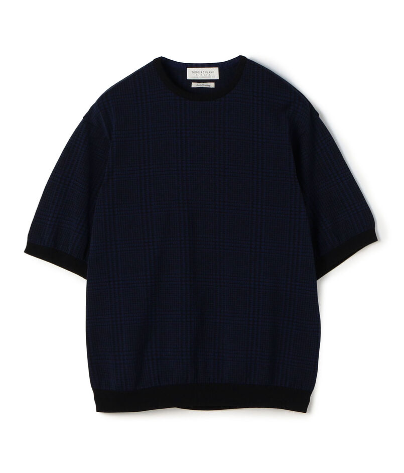 TOMORROWLAND tricot チェック柄 コットンハーフスリーブ ニット