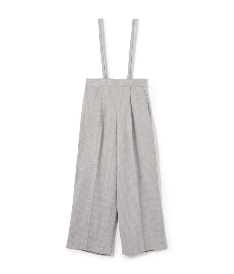 ライトファンシーツイード サスペンダーワイドパンツ