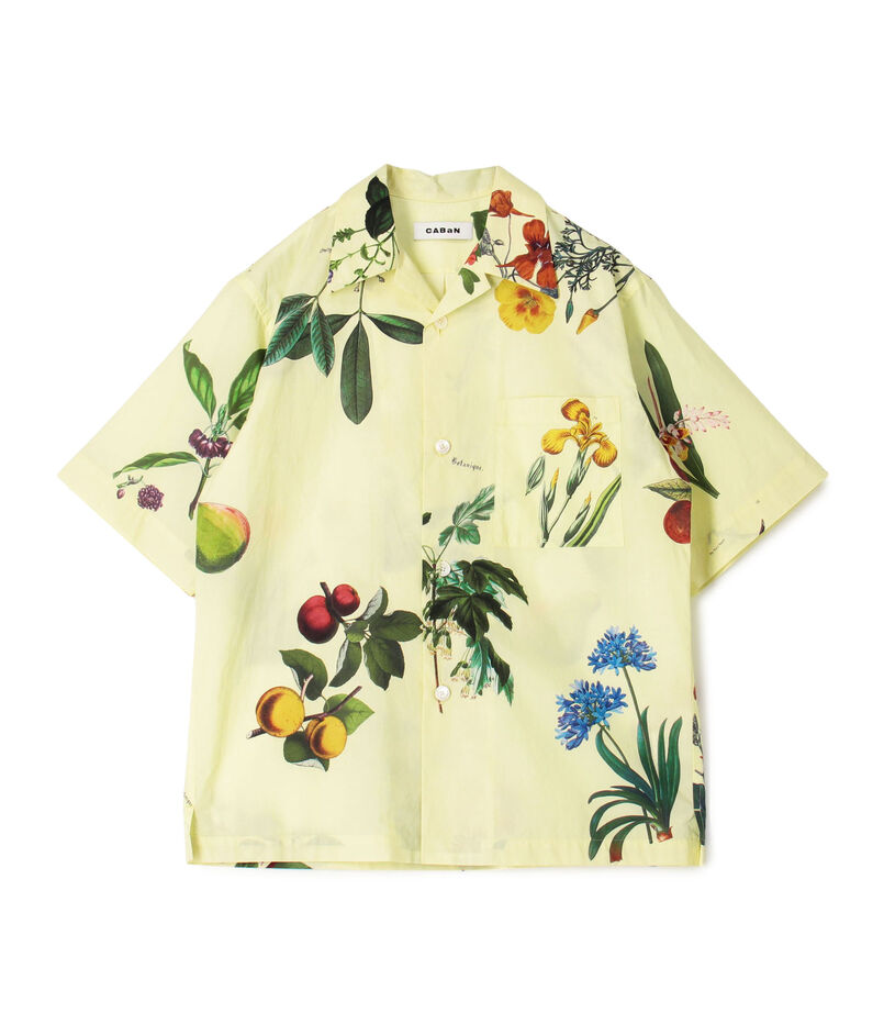 CABaN コットン Green Showerプリント ハーフスリーブシャツ