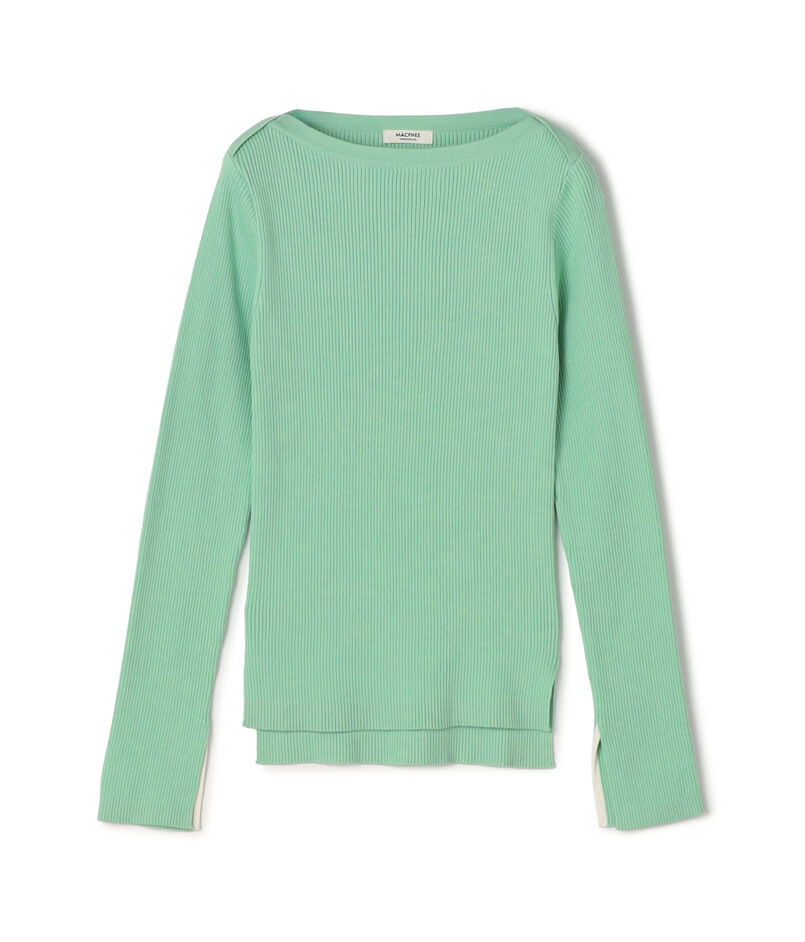 コットンリブ ボートネックプルオーバー