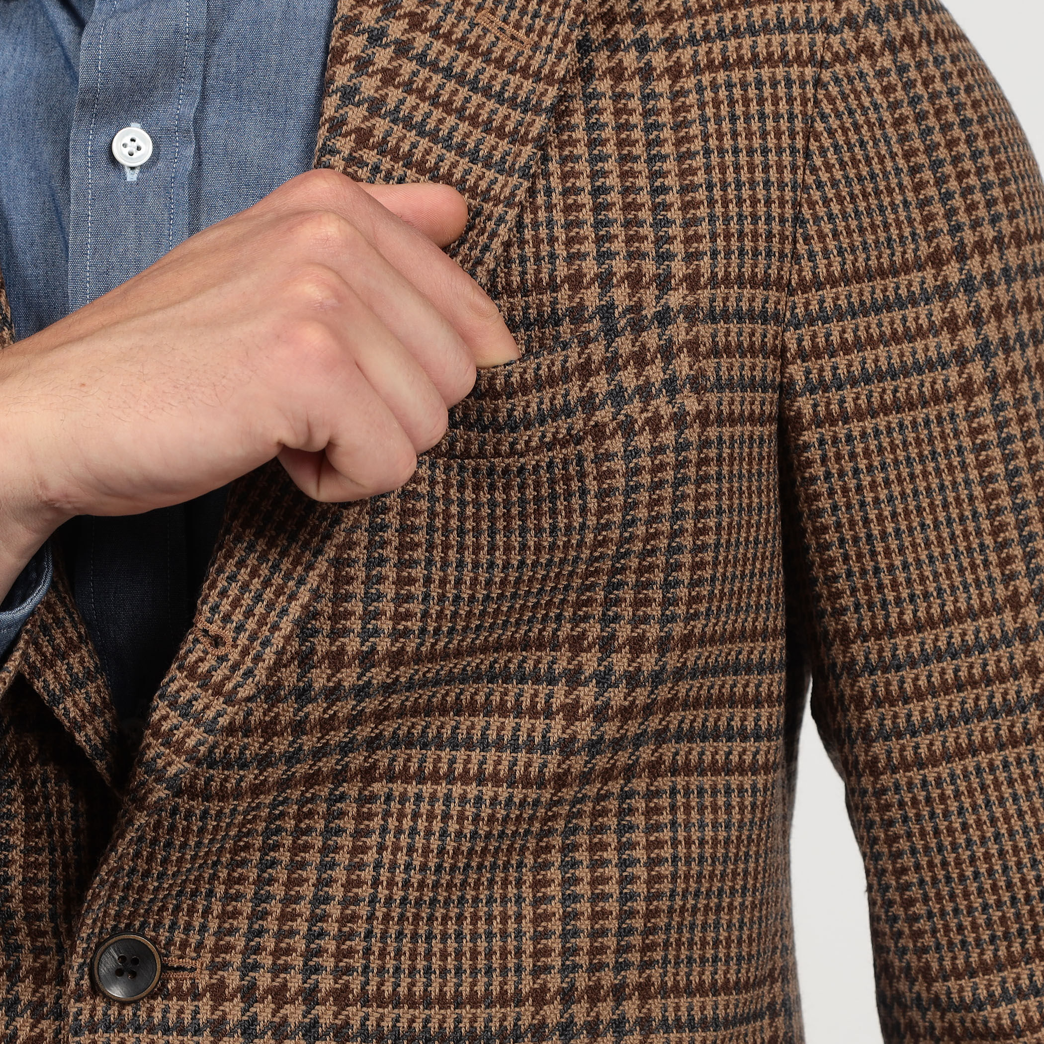 □ウールコットン シングルブレステッド3Bジャケット SONDRIO
