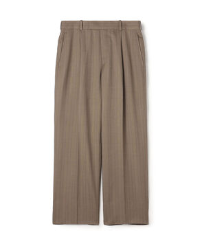 MAATEE&SONS ウールシルクヘリンボーン 1プリーツスラックス