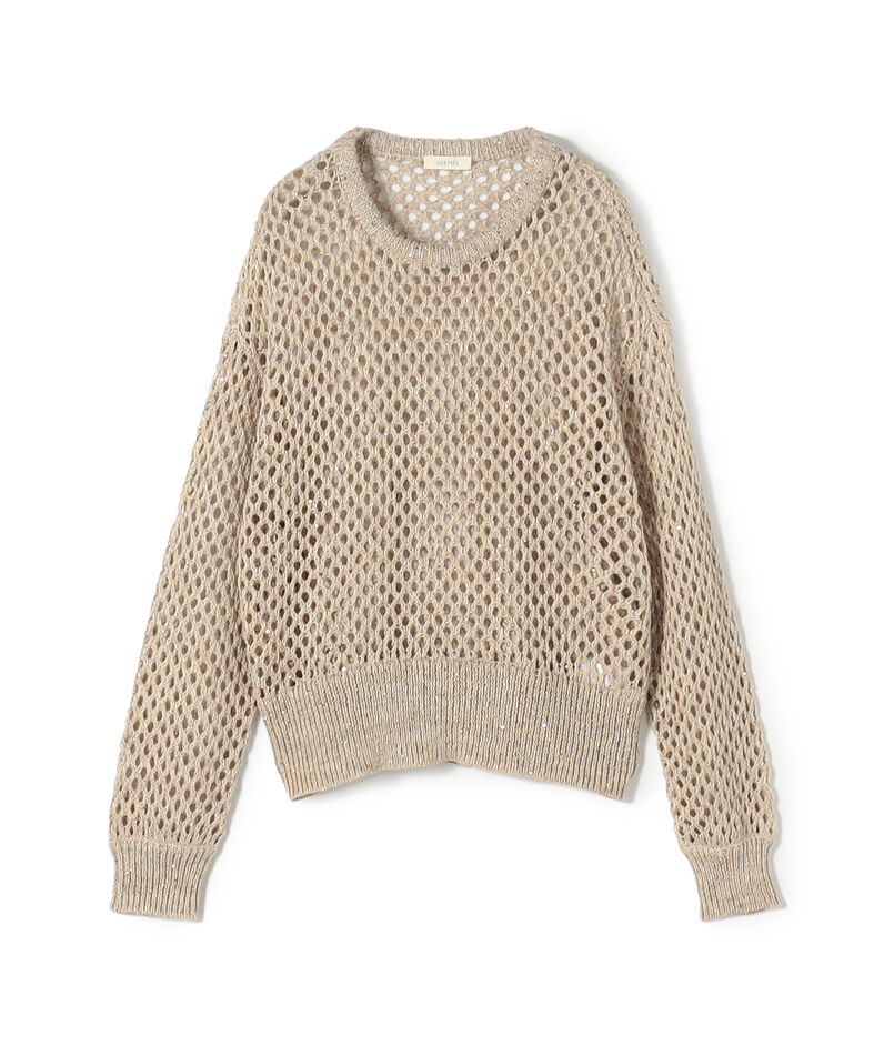 リネンポリエステルコットンリリヤーン クルーネックプルオーバー