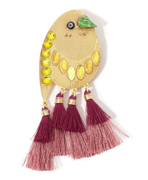 MERCEDES SALAZAR PAJARITO PURPLE ブローチ