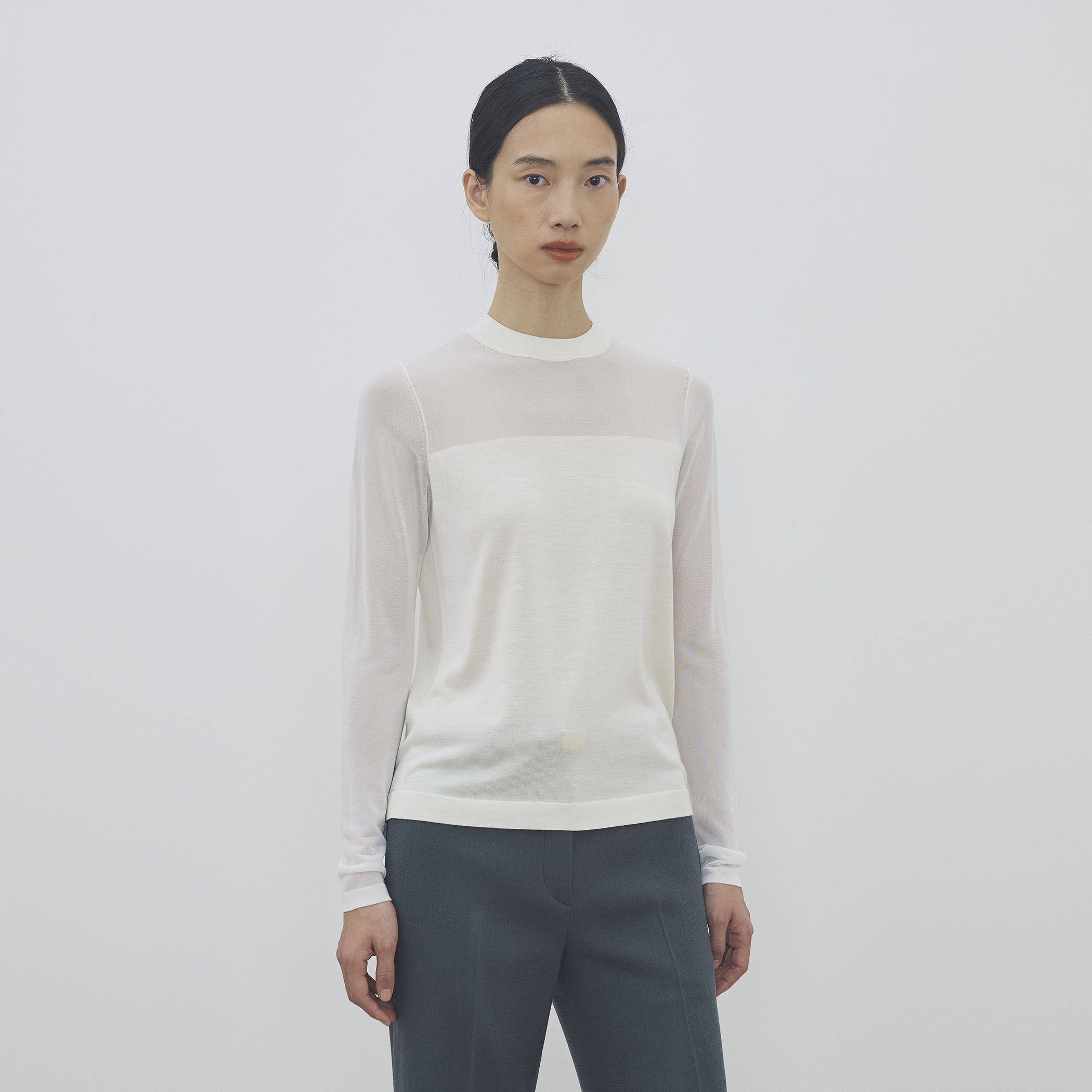 ハイツイストシルクストレッチ ハイネックプルオーバー