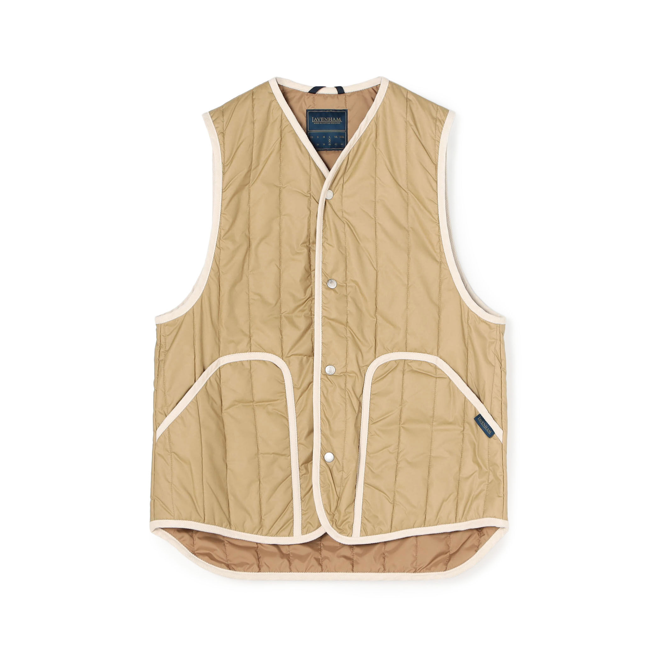 LAVENHAM STUDIO GILET ピグメントダイ バーティカルキルティング