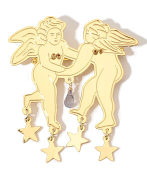 MERCEDES SALAZAR TWO ANGELS STARS ブローチ