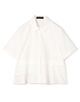 タイプライターダブルクロス アシンメトリックフリルシャツ