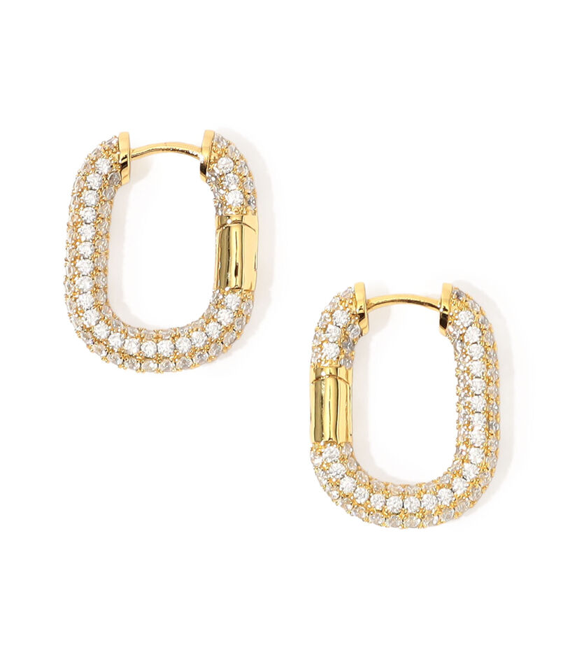 LUV AJ XL PAVE CHAIN HOOPS ピアス