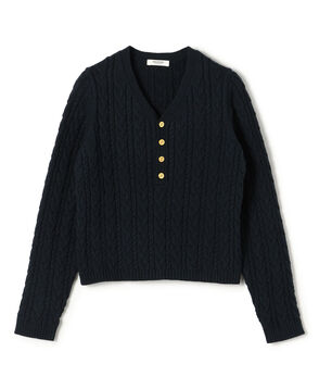 ハイブリットコットンケーブル Vネックプルオーバー