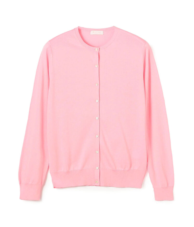 ハイゲージコットン クルーネックカーディガン