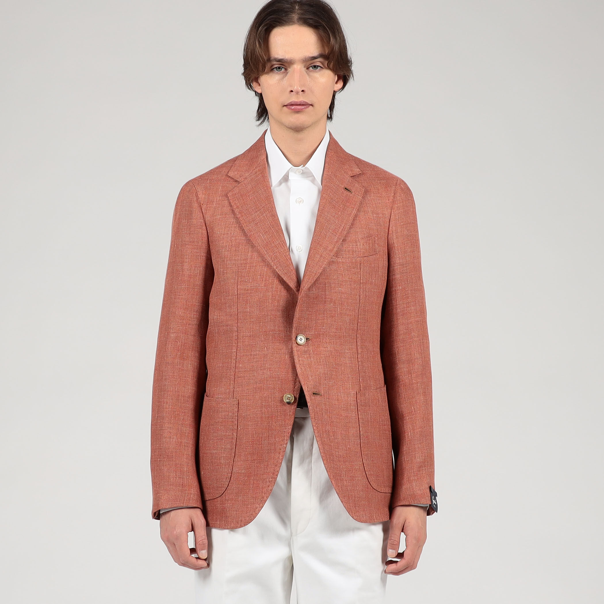 GABO リネンウール シングルブレステッド2Bジャケット