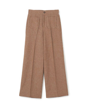 コットンリネンスラブ ポケットワイドパンツ