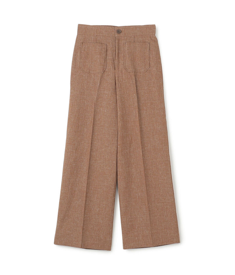 コットンリネンスラブ ポケットワイドパンツ