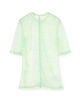 Mame Kurogouchi Marble Printed Plaid Sheer Crew Neck Top