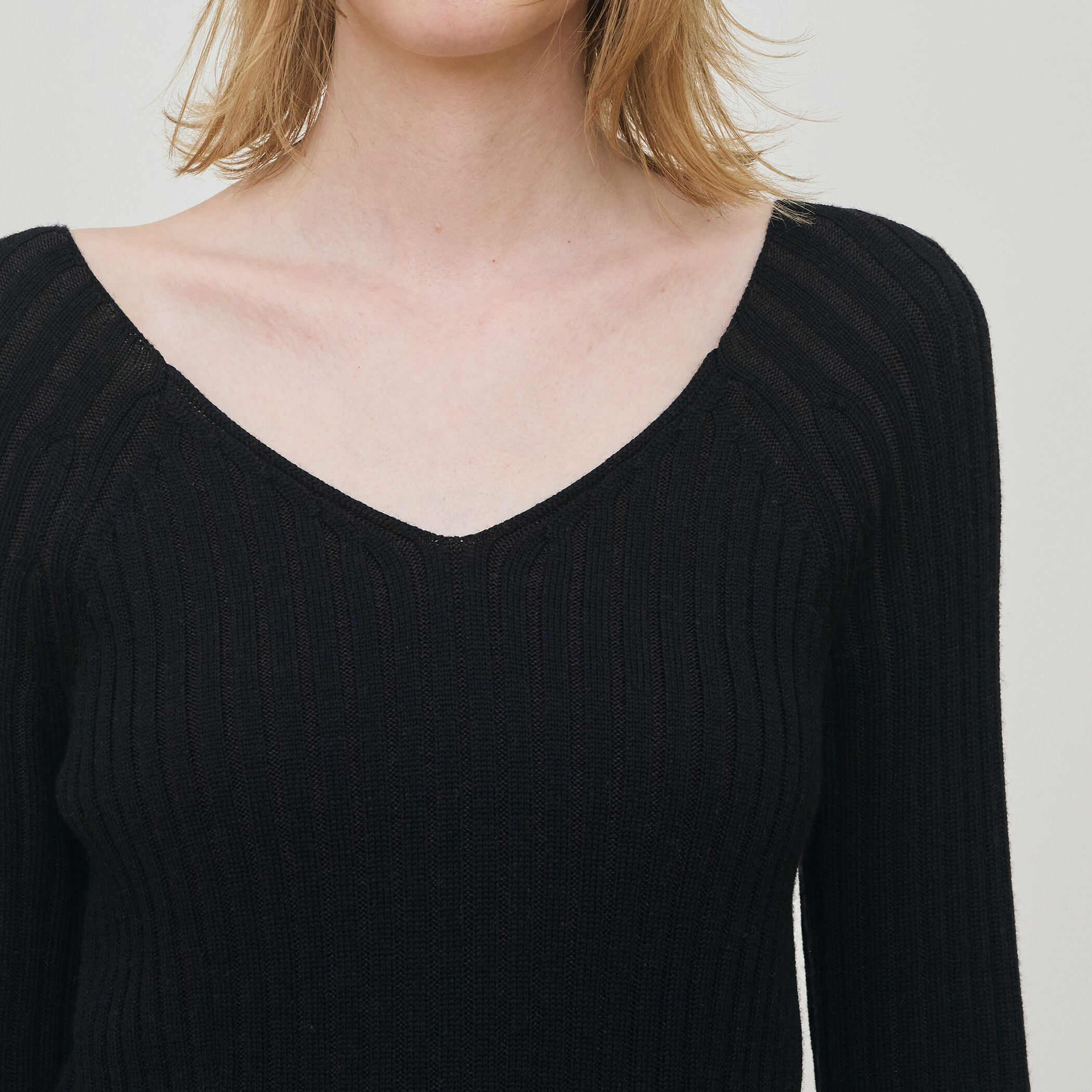 ウールリブ Vネックワンピース｜トゥモローランド 公式通販